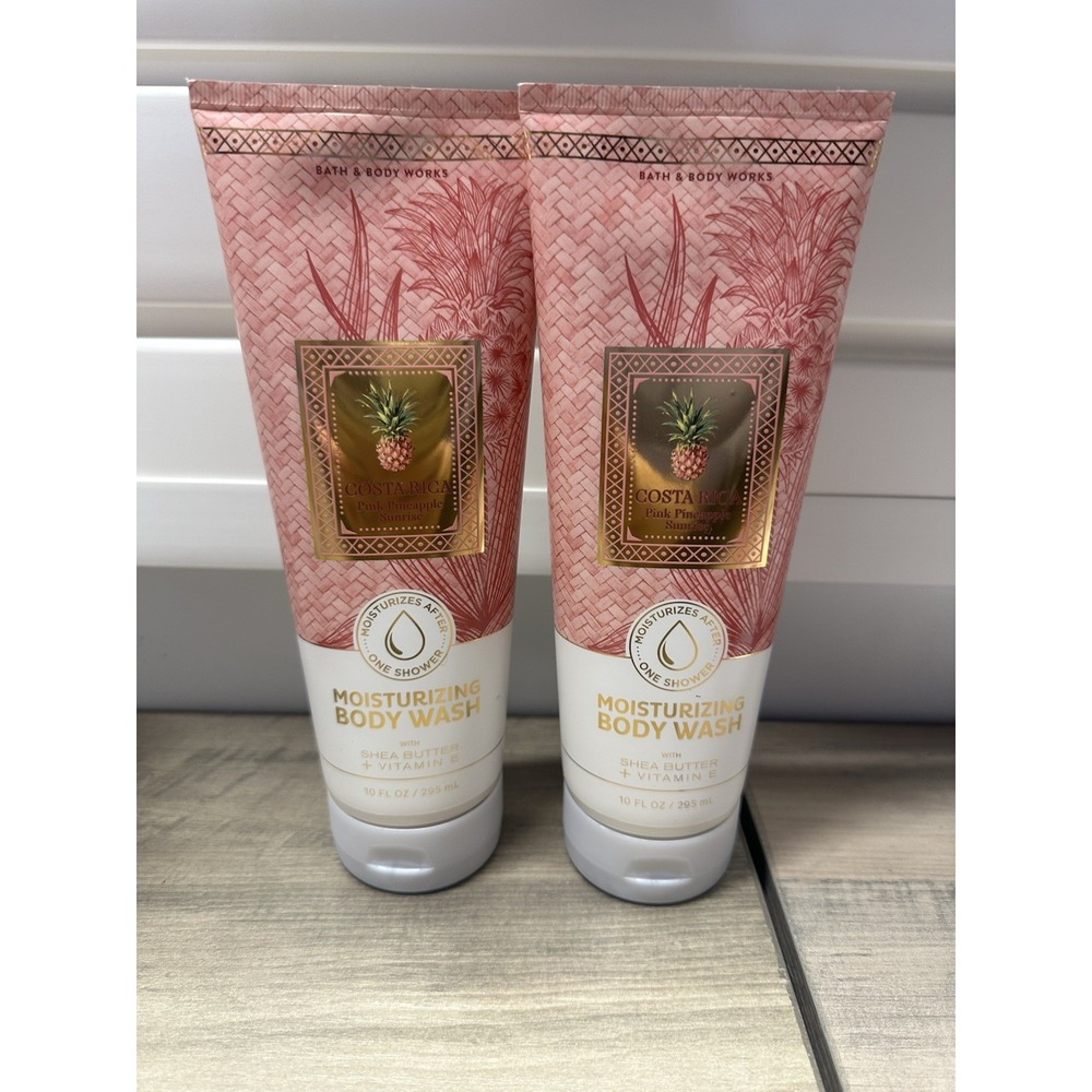Bath & Body Works Costa Rica Pink Pineapple Sunrise Moisturizing Body Wash Set 2
